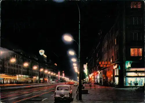 Warschau Warszawa Jerozolimskie-Allee/Aleje Jerozolimskie b Nacht 1978