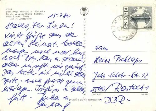 Postcard Neisse (Neiße) Nysa 4 Bild: Ring, Neubauten 1979