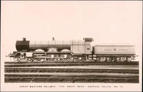 GREAT WESTERN RAILWAY "THE GREAT BEAR EXPRESS ENGINE. NO 111. Eisenbahn 1922