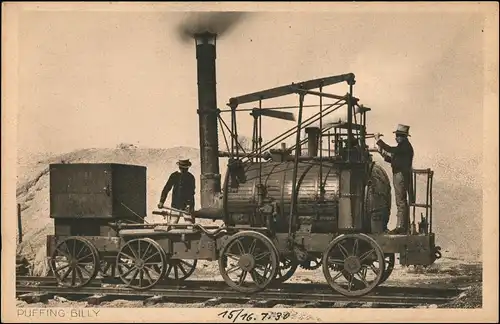 Ansichtskarte  PUFFING BILLY Eisenbahn Lokomotive Museum München 1928