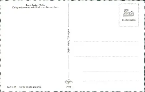 Ansichtskarte Forchheim (Oberfranken) Kriegerbrunnen Buchhandlung Streit 1963