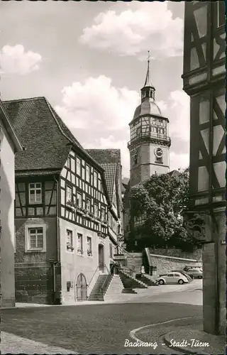Ansichtskarte Backnang VW Käfer, Straße am Stadtturm 1963