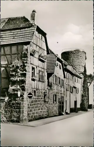 Ansichtskarte Eberbach Rosenturm mit Stadtmauer 1962