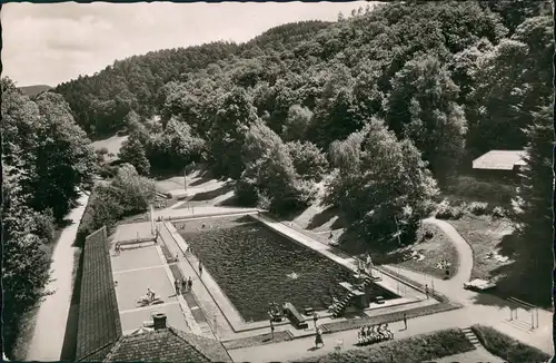 Ansichtskarte Gernsbach Murgtal Städt. Luft- und Schwimmbad Freibad 1955