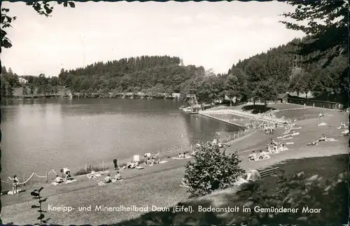 Daun Eifel Badeanstalt im Gemündener Maar, Freibad, Schwimmbad 1965/1964