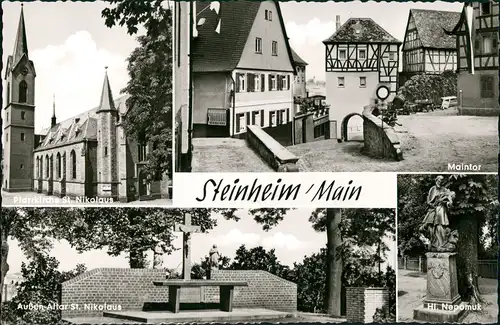Steinheim am Main-Hanau Mehrbild-AK Kirche, Außen-Altar, Maintor uvm. 1960/1964