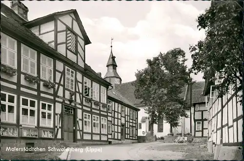 Schwalenberg-Schieder-Schwalenberg Dorf Partie mit Fachwerk-Bauten B  1961