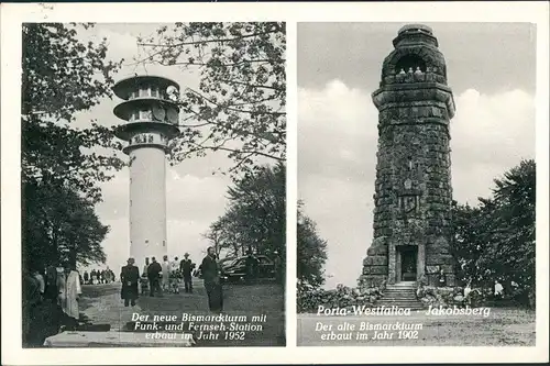 Porta Westfalica Bismarckturm  Fernseh-Station Gaststätte Bismarckburg 1955