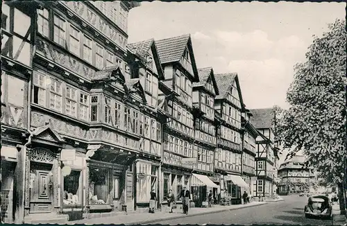 Bad Sooden-Allendorf Kirchstraße Allendorf VW Käfer Geschäfter Fachwerk 1955