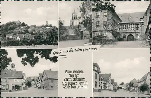 Rhoden-Diemelstadt Mehrbild-AK 4 Foto-Ansichten Rhoden (Waldeck) 1960