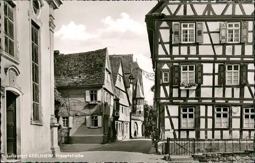 Adelsheim Strassen Partie Hauptstrasse Wohnhäuser Fachwerkbauten 1955