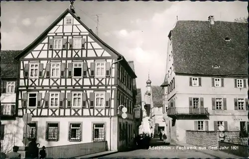 Adelsheim Strassen Partie Fachwerk Häuser aus dem Jahr 1821 1960