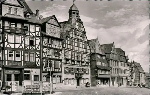 Butzbach Hauptstraße, Partie a.d. Bank Vereinsbank, Fachwerkhäuser 1960