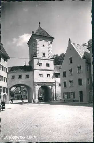 Landsberg am Lech Echtfoto-AK Teilansicht aus dem Dorf der Stadt 1960