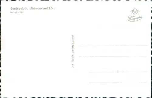 Ansichtskarte Utersum-Föhr-Amrum Partie am Sanatorium 1955