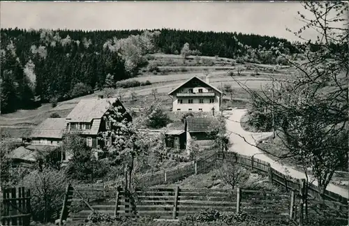 Silbach-Schleusingen Panorama Teilansicht am Kultur-Haus, Thüringer Wald 1959