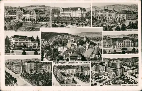 Tübingen Mehrbild-AK mit Univ. Kliniken, Krankenhäuser der Stadt 1950