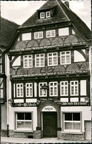 Höxter (Weser) Marktstraße Stadtschenke Gasthaus Schenke Fachwerkhaus 1960