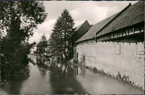 Ansichtskarte Ostheim v. d. Rhön Fluss Partie an der Streu 1960