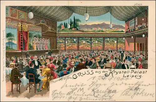 Ansichtskarte Litho AK Leipzig Innen - Krytstall-Palast 1899