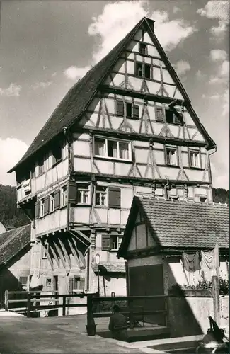 Ansichtskarte Blaubeuren altes historisches Fachwerkhaus "Hohe Will" 1960