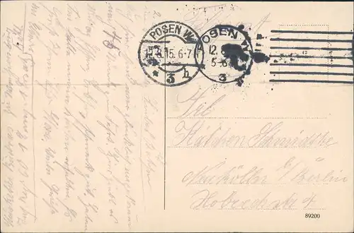 Postcard Posen Poznań Akademie, Bismarckdenkmal 1915