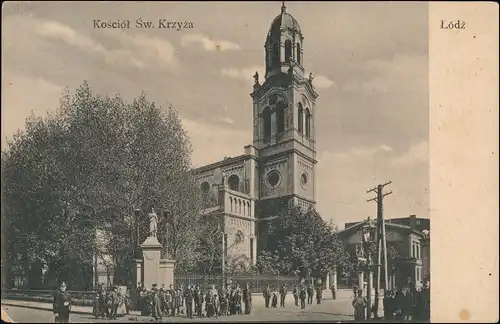 Postcard Lodz / Lodsch Łódź Kościół Św. Krzyża Kreuzkirche 1915