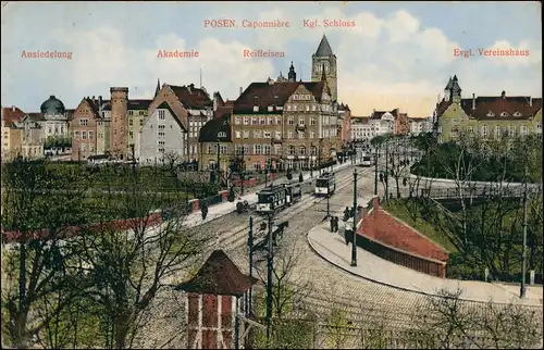 Postcard Posen Poznań Straßenpartie 1914