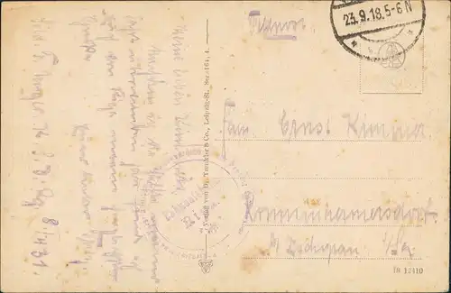 Postcard Riga Rīga Ри́га Lettisches Nationaltheater Feldpost 1918