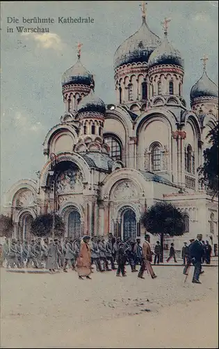 Warschau Warszawa Kathedrale Soldaten Landsturm Meschede gel Kutno 1917