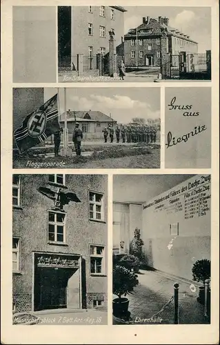 Postcard Liegnitz Legnica MB Scharnhorstkaserne Innen - Eingang 1940