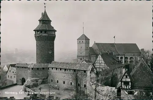 Ansichtskarte Nürnberg Kaiserburg - Stadt im Nebel 1961