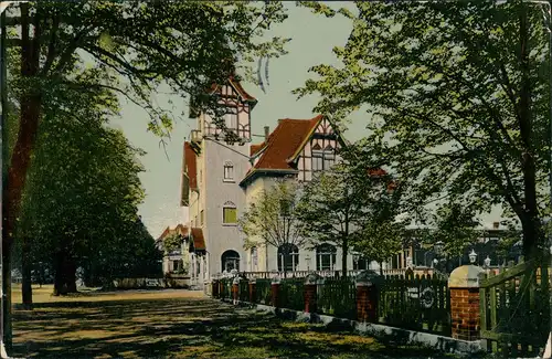 Ansichtskarte Langebrück-Dresden Straßenpartie am Kurhaus 1923