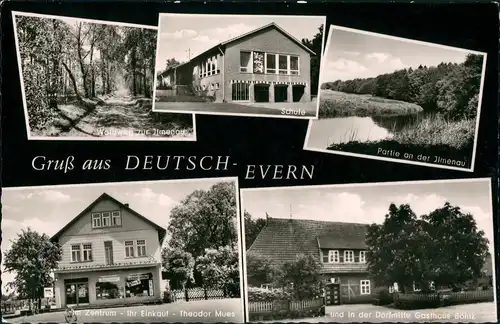 Ansichtskarte Deutsch Evern Schule, Geschäft, Ilmenau 1969