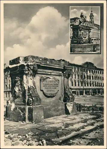 Innere Neustadt-Dresden Neustädter Markt vor und nach der Zerstörung 1956