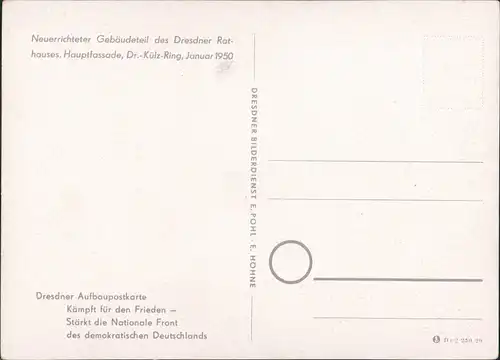 Innere Altstadt-Dresden Neues Rathaus Külzring - Beräumung 1953