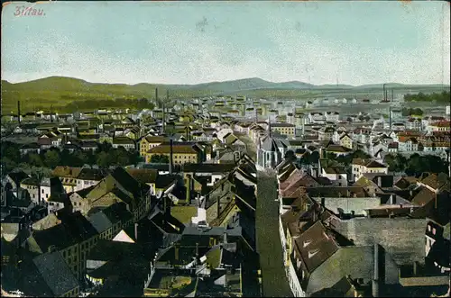 Ansichtskarte Zittau Straßenblick Stadt 1912