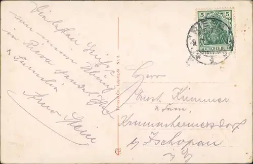 Ansichtskarte Riesa Schlepper - Elbpartie 1914