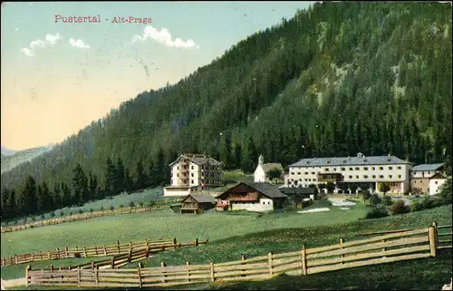 Cartoline Prags Braies Stadt Hotel Pustertal Südtirol 1909