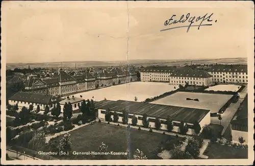 Ansichtskarte Glauchau Blick über die General Hammer Kaserne 1940