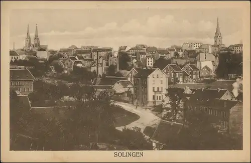Ansichtskarte Solingen Straßenpartie in der Stadt 1922