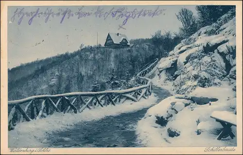 Postcard Waldenburg (Schlesien) Wałbrzych Schillerbaude im Winter 1926