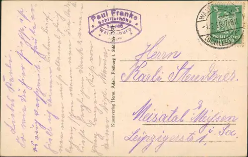 Postcard Waldenburg (Schlesien) Wałbrzych Schillerbaude im Winter 1926