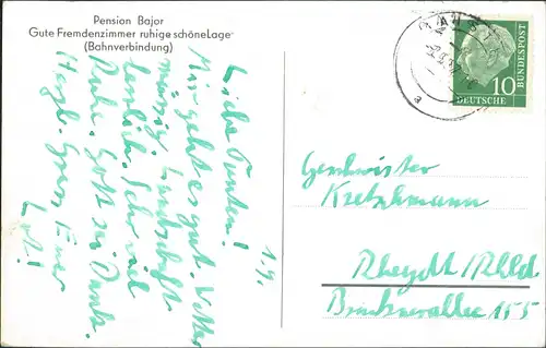 Ansichtskarte Gaisthal-Schönsee Pension Bajor Gaistal 1959