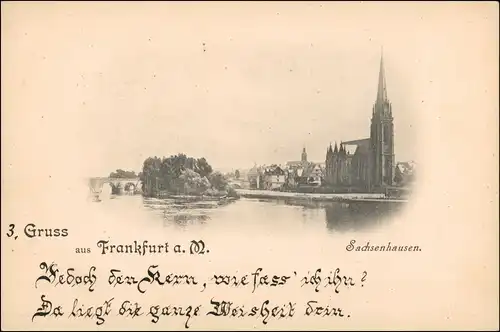 Ansichtskarte Sachsenhausen-Frankfurt am Main Stadtpartie 1899