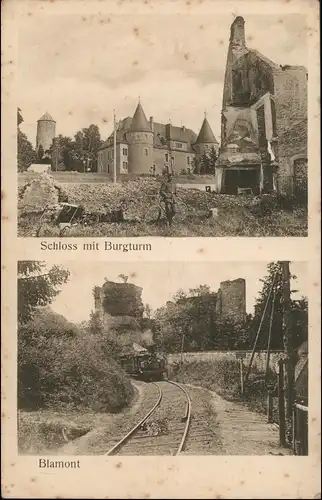 CPA Blâmont (Blankenberg) 2 Bild Schloss, Eisenbahn 1913