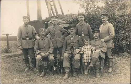 Foto  WK1 Soldaten Fernmeldeabteilung - Kind 1915 Privatfoto