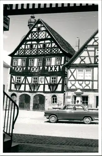 Prichsenstadt Altes Auto for Fachwerk-Wohnhaus, Strassen Partie 1955 Privatfoto