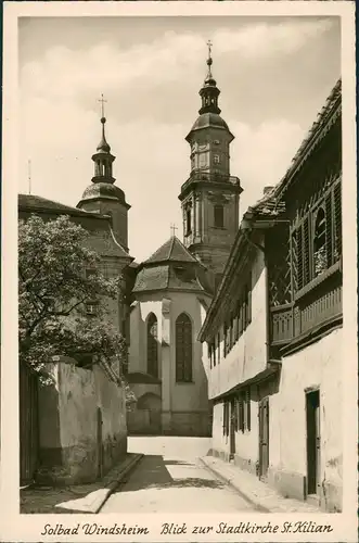 Bad Windsheim Gasse, Strasse a.d. Stadtkirche Kirche St. Kilian 1955