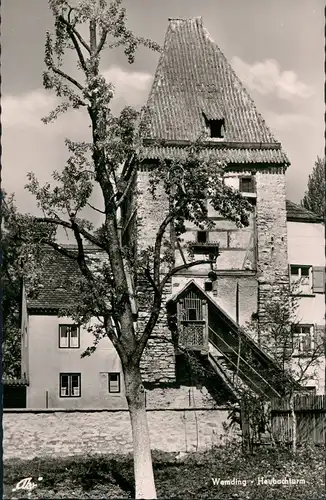 Ansichtskarte Wemding Partie am Heubachturm Turm Gebäude 1962